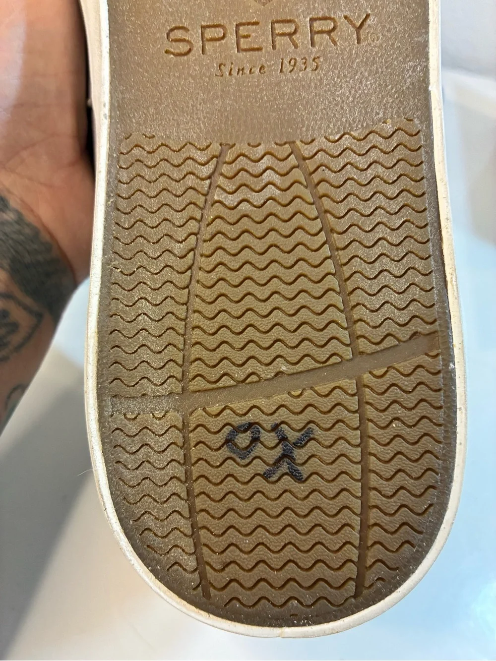 Sperry Men’s Light Gray Canvas Penny Boat Shoes